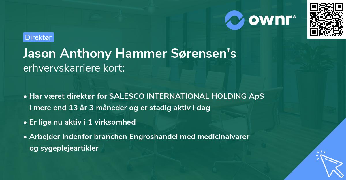 Jason Anthony Hammer Sørensen's erhvervskarriere kort