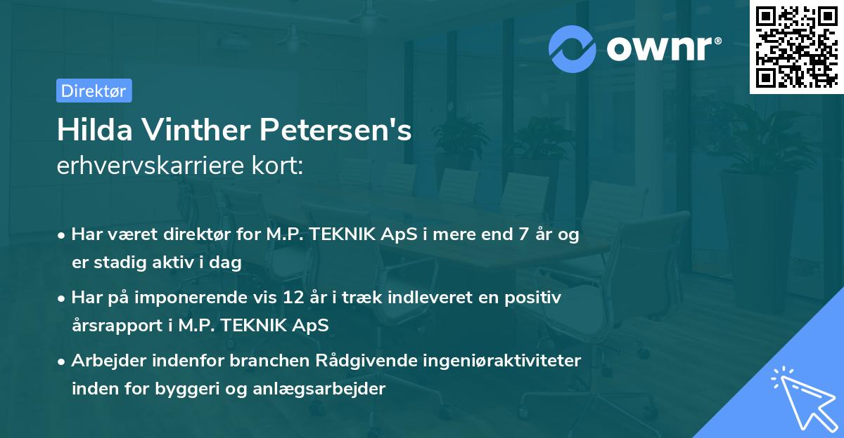 Hilda Vinther Petersen's erhvervskarriere kort