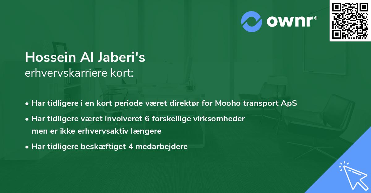 Hossein Al Jaberi's erhvervskarriere kort