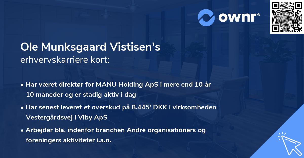 Ole Munksgaard Vistisen's erhvervskarriere kort