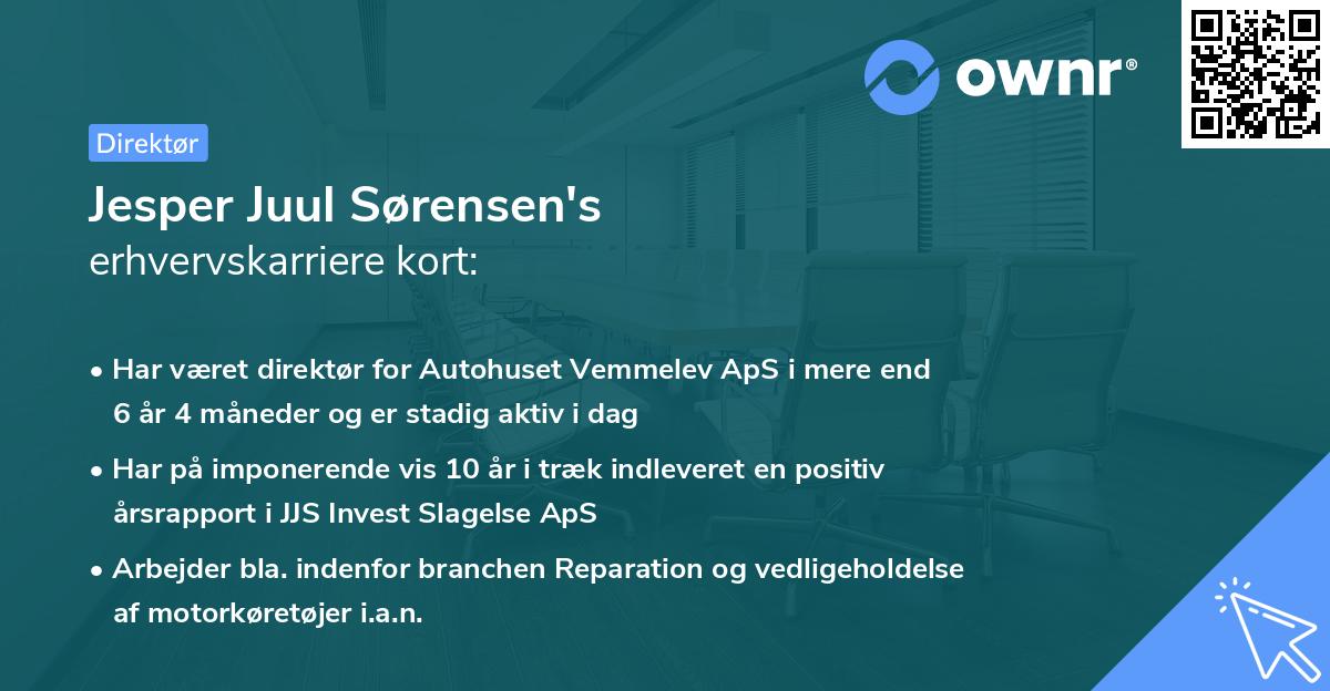 Jesper Juul Sørensen's erhvervskarriere kort