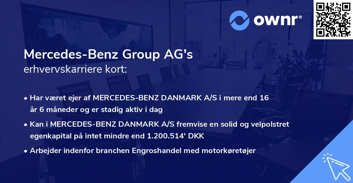 Mercedes-Benz Group AG's erhvervskarriere kort