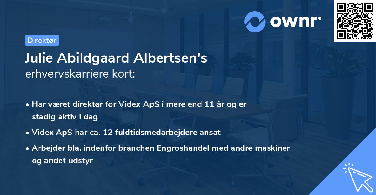 Julie Abildgaard Albertsen's erhvervskarriere kort