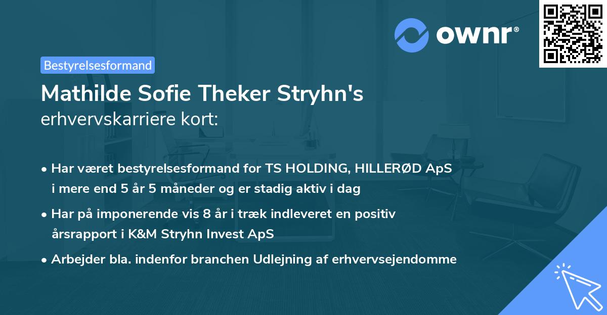 Mathilde Sofie Theker Stryhn's erhvervskarriere kort