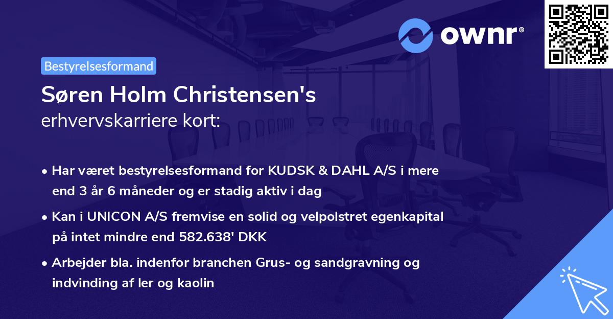 Søren Holm Christensen's erhvervskarriere kort