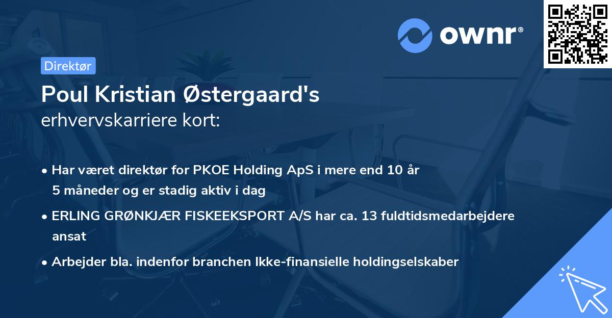 Poul Kristian Østergaard's erhvervskarriere kort
