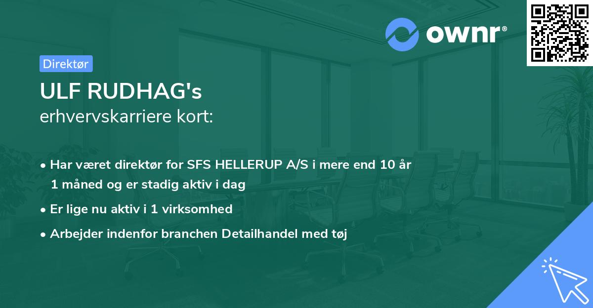ULF RUDHAG's erhvervskarriere kort