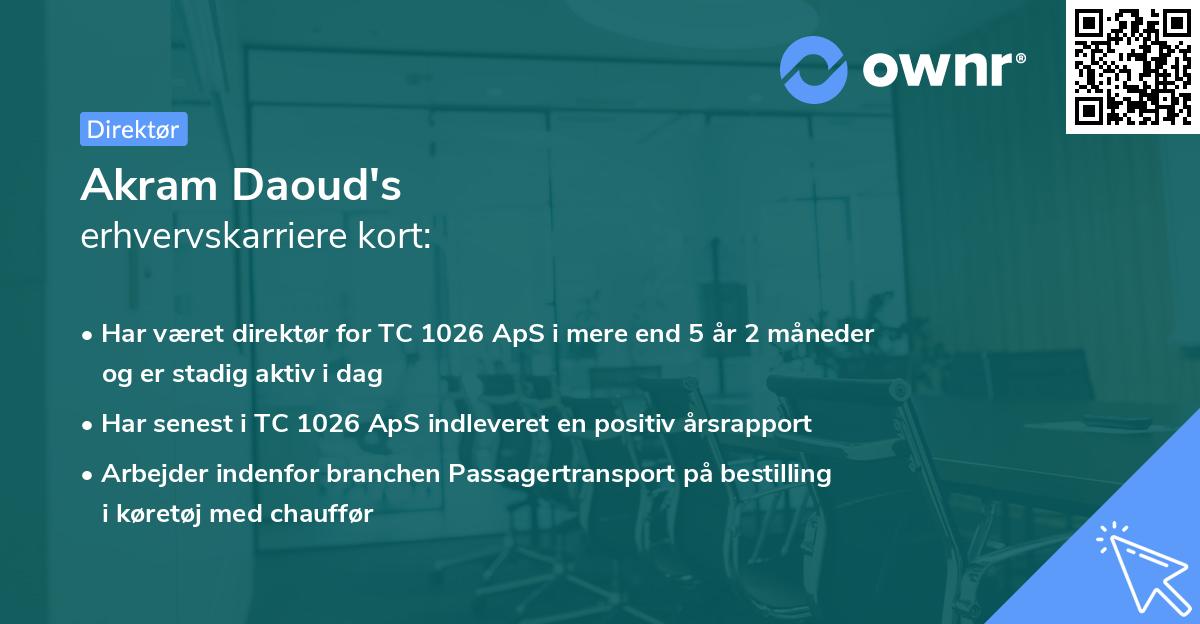Akram Daoud's erhvervskarriere kort