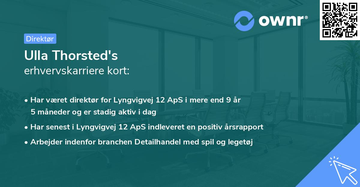 Ulla Thorsted's erhvervskarriere kort