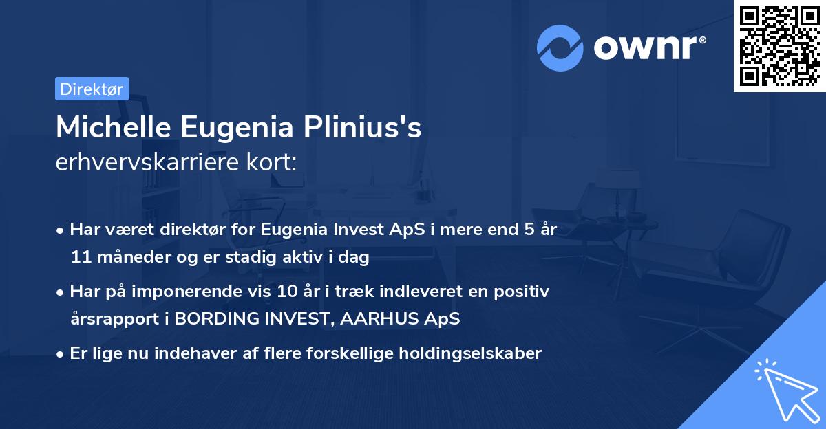 Michelle Eugenia Plinius's erhvervskarriere kort