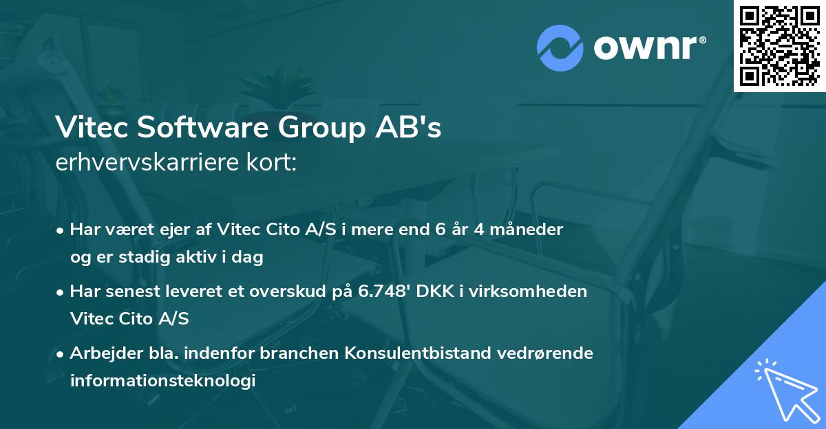 Vitec Software Group AB's erhvervskarriere kort