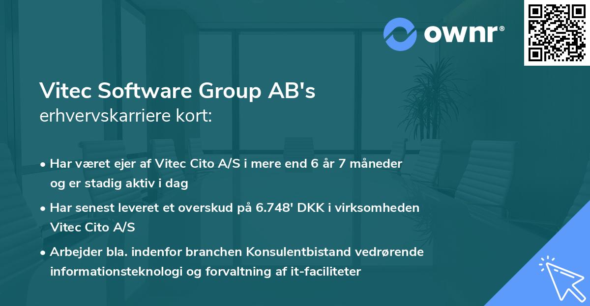 Vitec Software Group AB's erhvervskarriere kort