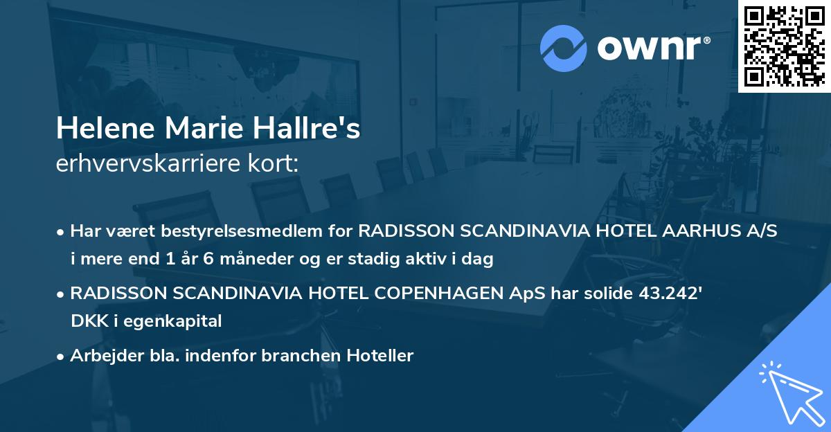 Helene Marie Hallre's erhvervskarriere kort