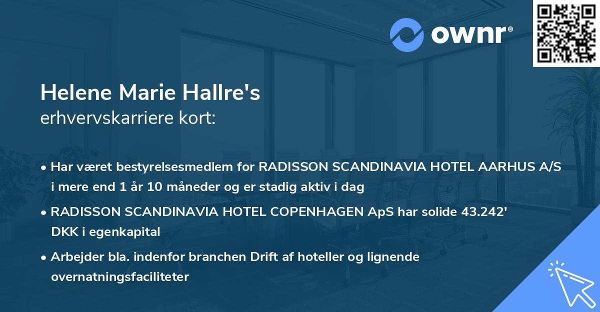 Helene Marie Hallre's erhvervskarriere kort