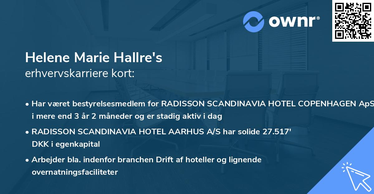 Helene Marie Hallre's erhvervskarriere kort