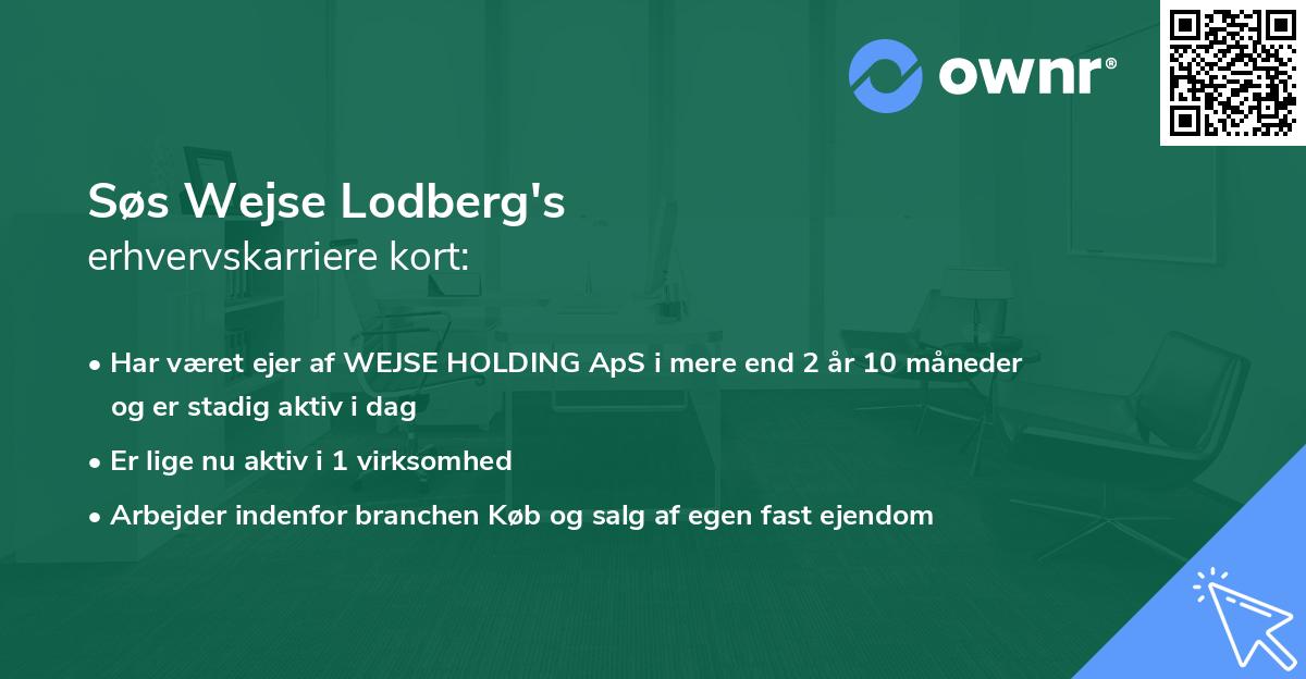 Søs Wejse Lodberg's erhvervskarriere kort