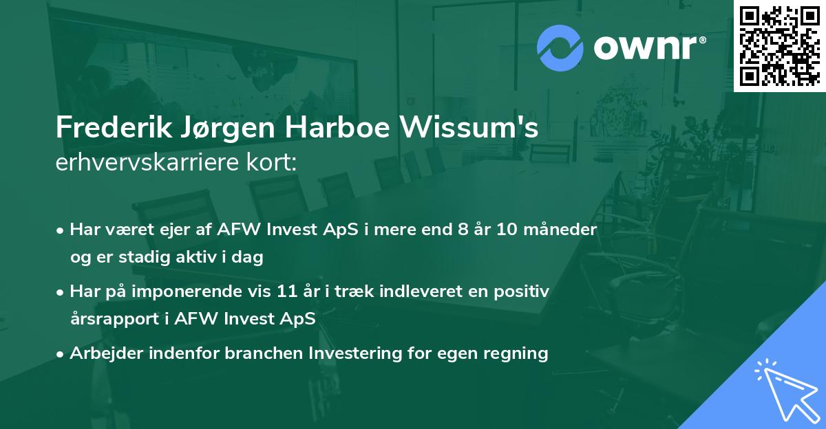 Frederik Jørgen Harboe Wissum's erhvervskarriere kort