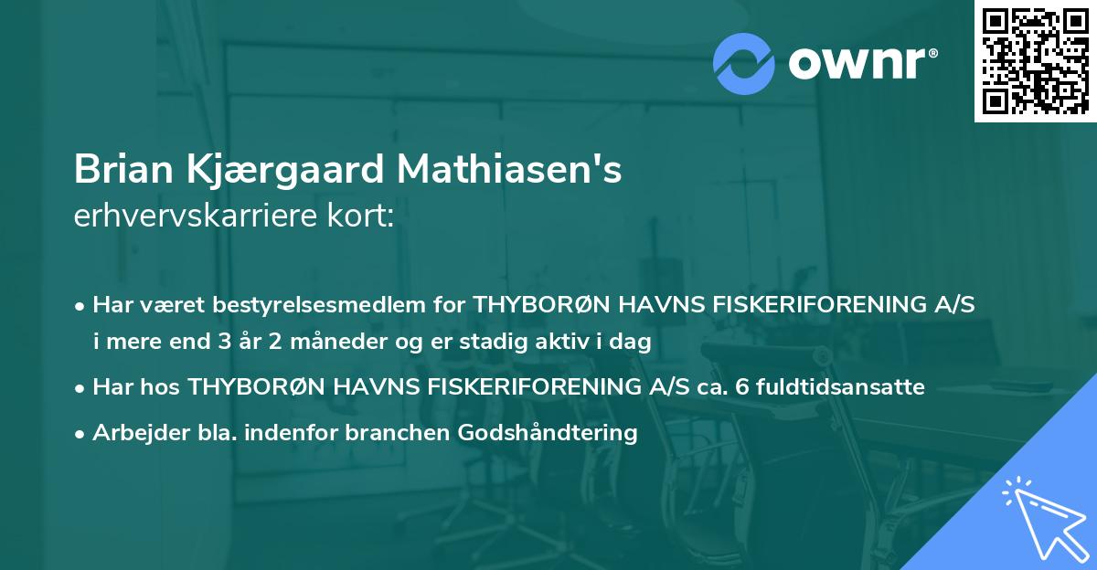 Brian Kjærgaard Mathiasen's erhvervskarriere kort
