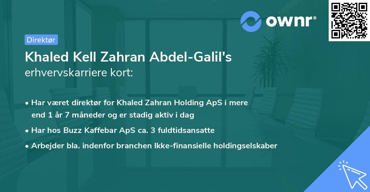 Khaled Kell Zahran Abdel-Galil's erhvervskarriere kort