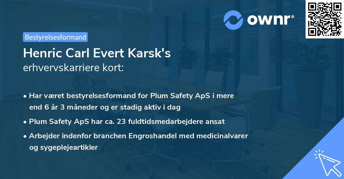Henric Carl Evert Karsk's erhvervskarriere kort