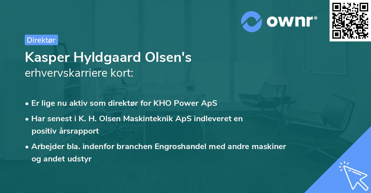 Kasper Hyldgaard Olsen's erhvervskarriere kort