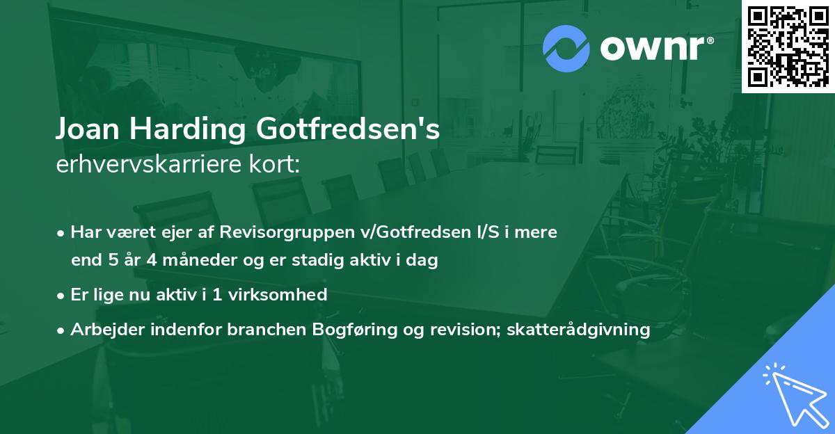 Joan Harding Gotfredsen's erhvervskarriere kort
