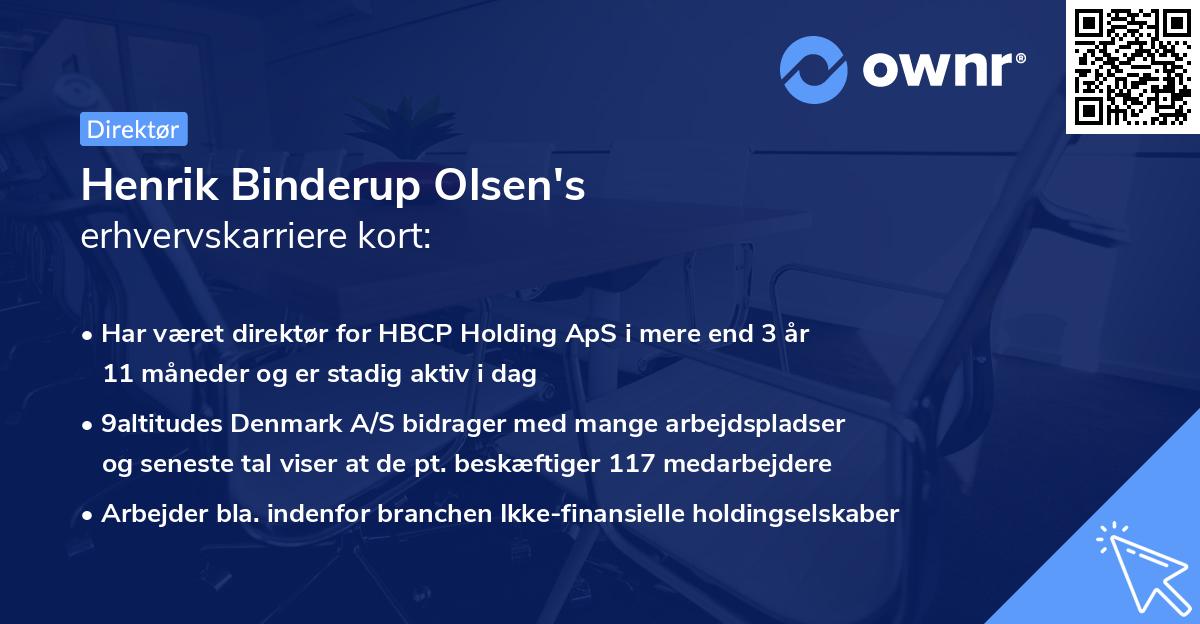 Henrik Binderup Olsen's erhvervskarriere kort