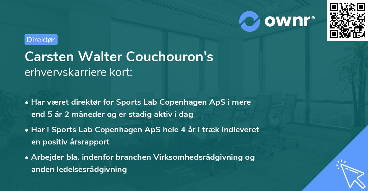 Carsten Walter Couchouron's erhvervskarriere kort