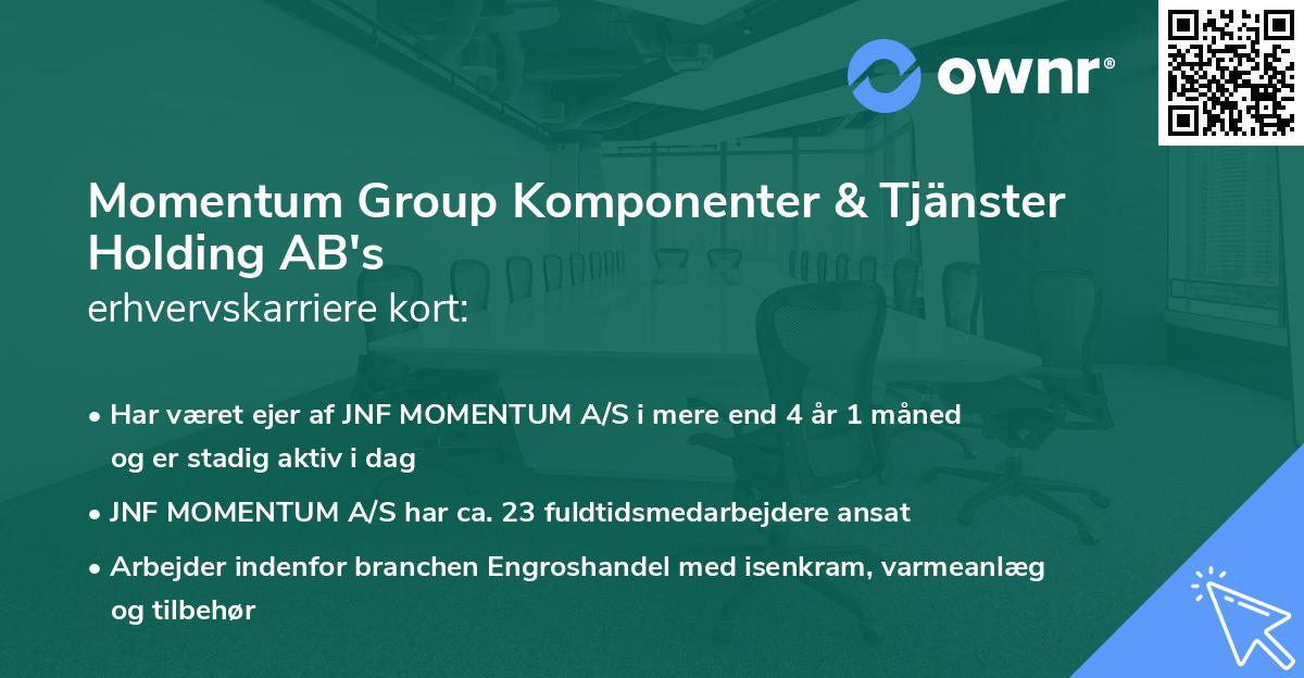 Momentum Group Komponenter & Tjänster Holding AB's erhvervskarriere kort