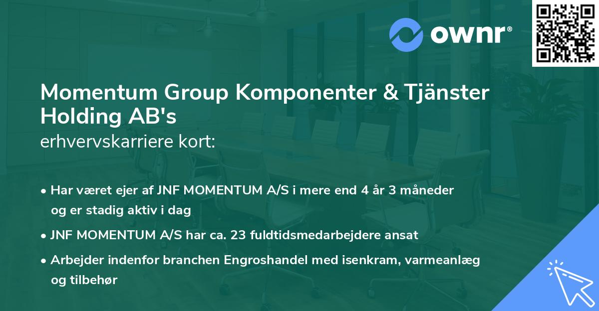 Momentum Group Komponenter & Tjänster Holding AB's erhvervskarriere kort