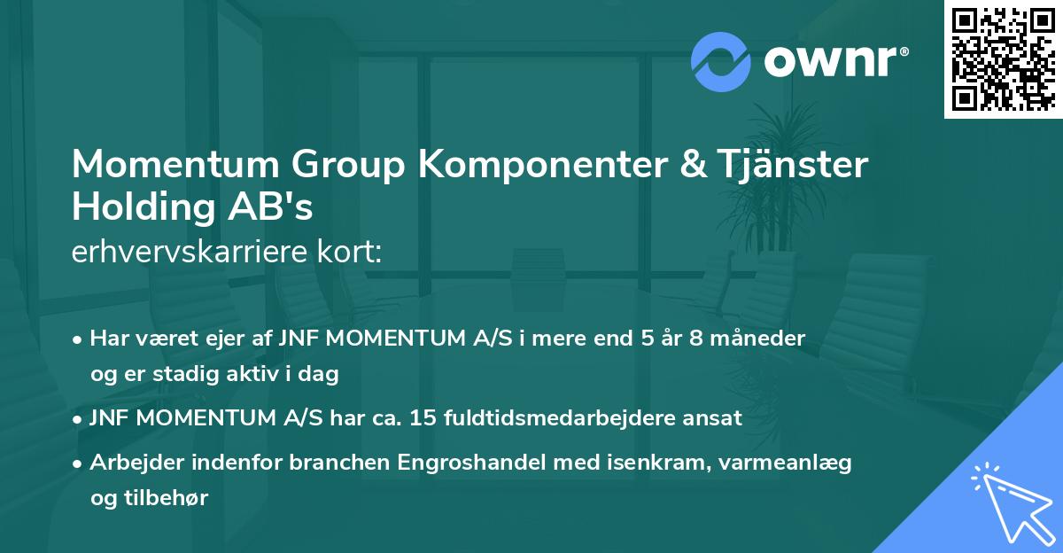 Momentum Group Komponenter & Tjänster Holding AB's erhvervskarriere kort