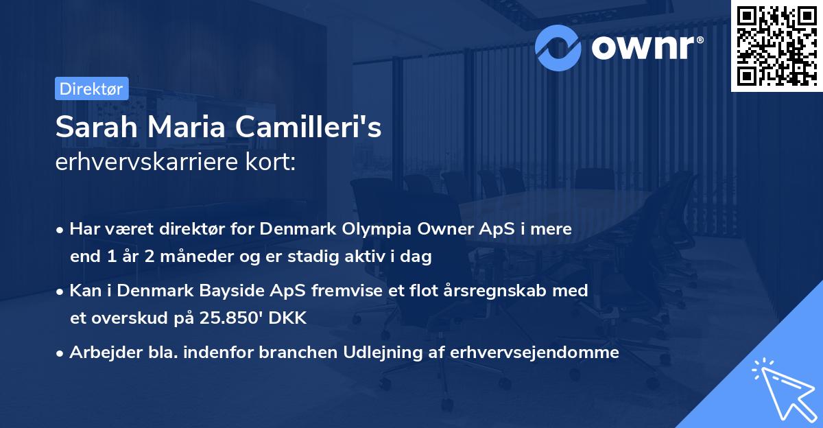Sarah Maria Camilleri's erhvervskarriere kort