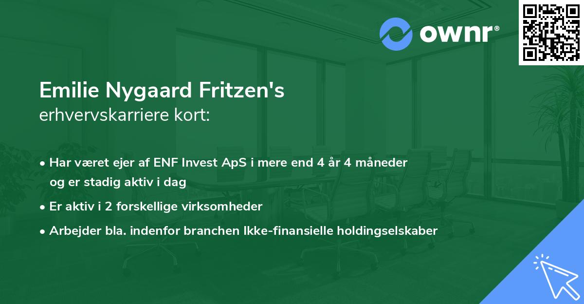 Emilie Nygaard Fritzen's erhvervskarriere kort