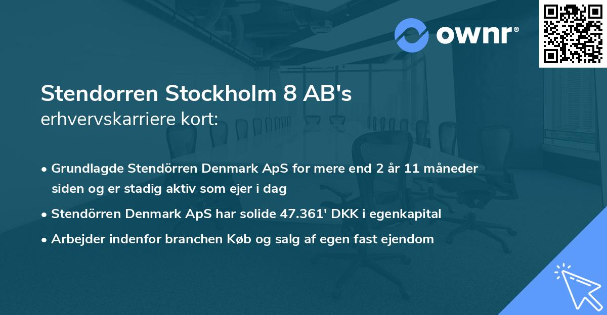 Stendorren Stockholm 8 AB's erhvervskarriere kort