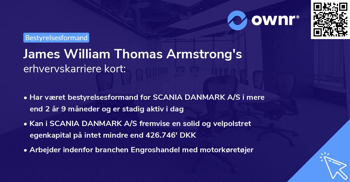 James William Thomas Armstrong's erhvervskarriere kort