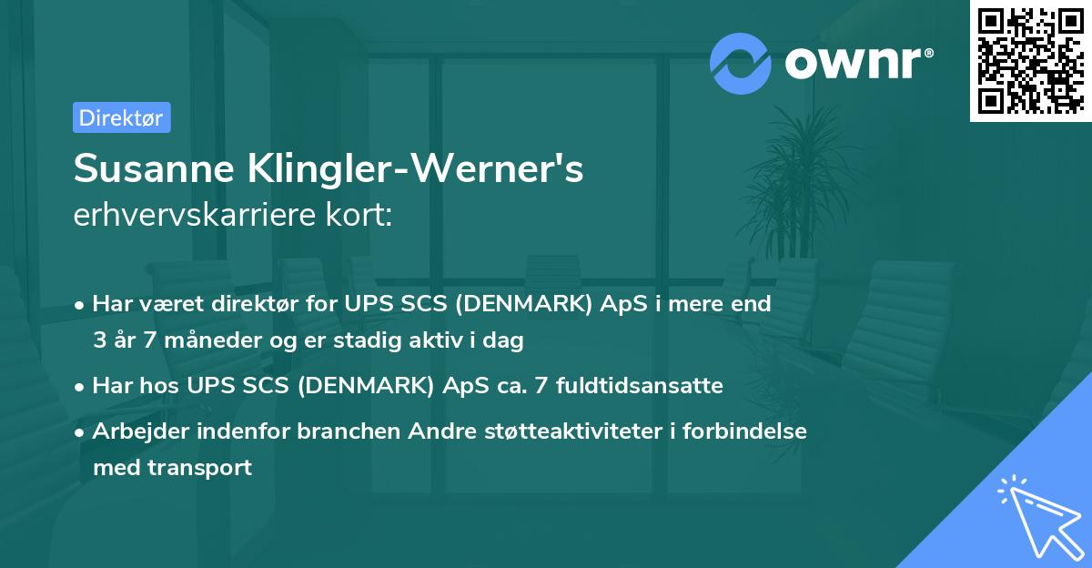 Susanne Klingler-Werner's erhvervskarriere kort