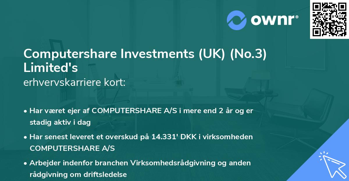 Computershare Investments (UK) (No.3) Limited's erhvervskarriere kort