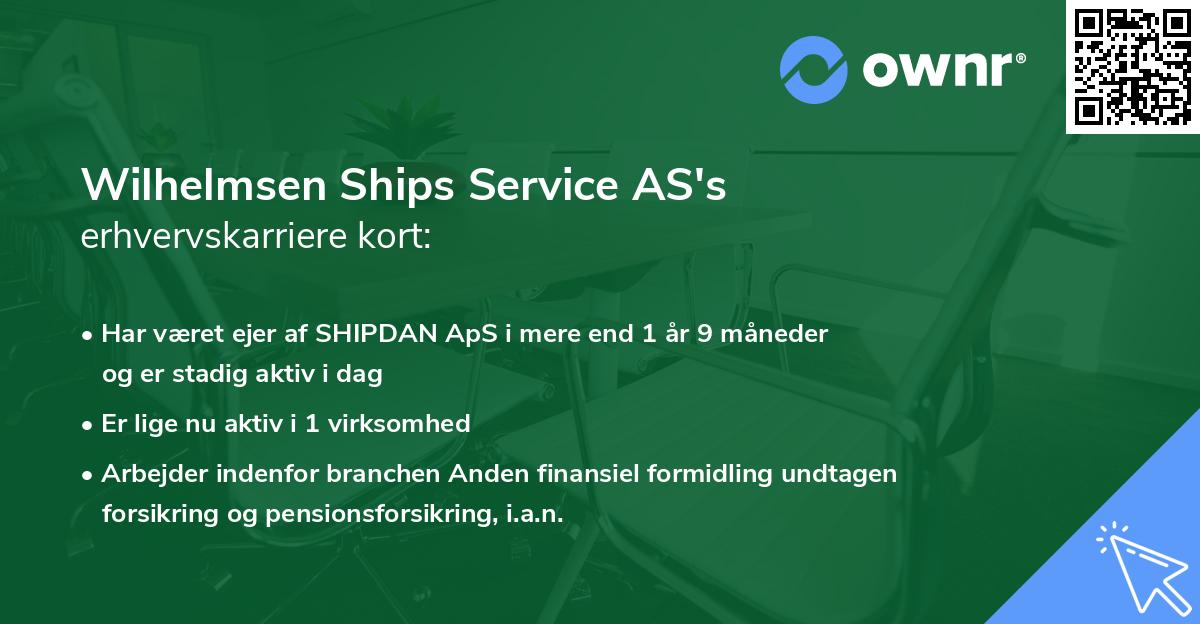 Wilhelmsen Ships Service AS's erhvervskarriere kort