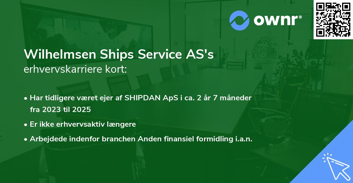 Wilhelmsen Ships Service AS's erhvervskarriere kort