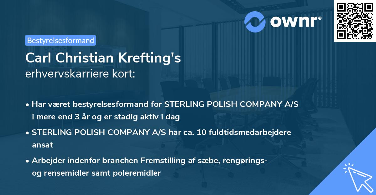 Carl Christian Krefting's erhvervskarriere kort