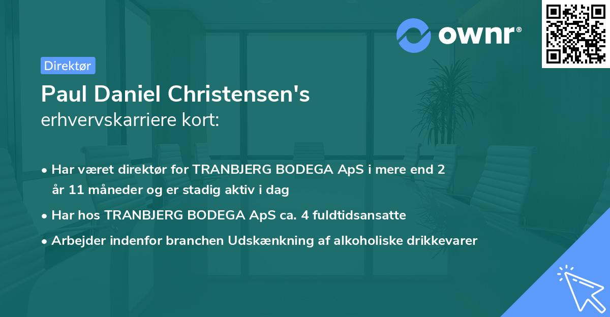 Paul Daniel Christensen's erhvervskarriere kort