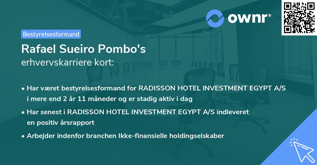 Rafael Sueiro Pombo's erhvervskarriere kort