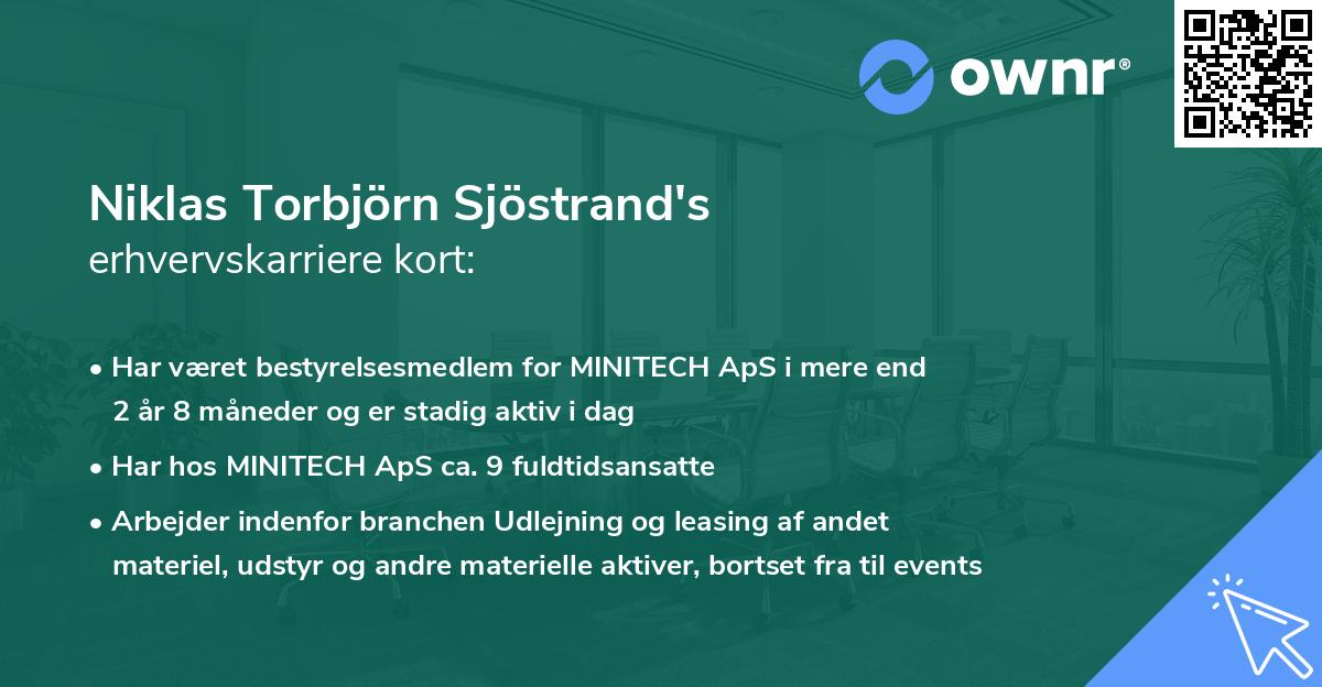 Niklas Torbjörn Sjöstrand's erhvervskarriere kort