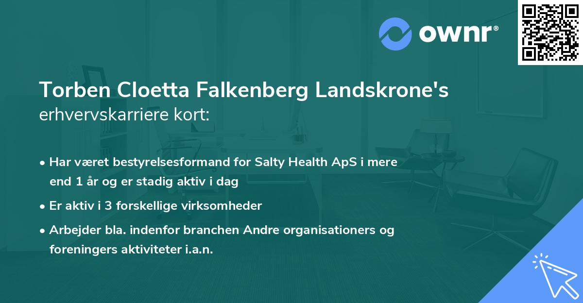 Torben Cloetta Falkenberg Landskrone's erhvervskarriere kort