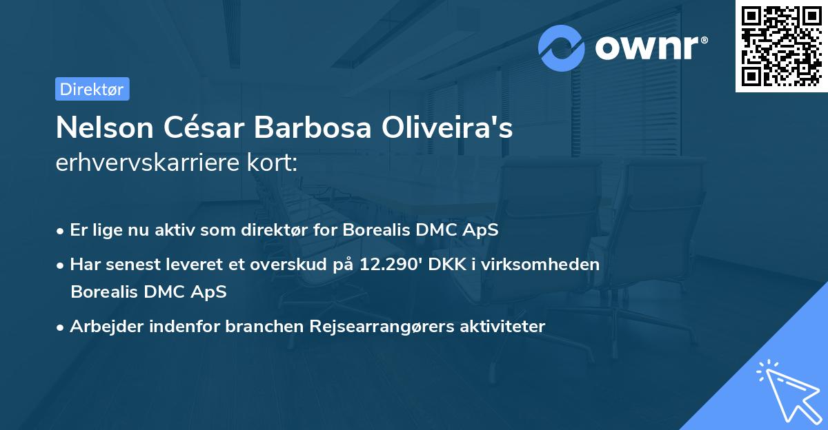 Nelson César Barbosa Oliveira's erhvervskarriere kort