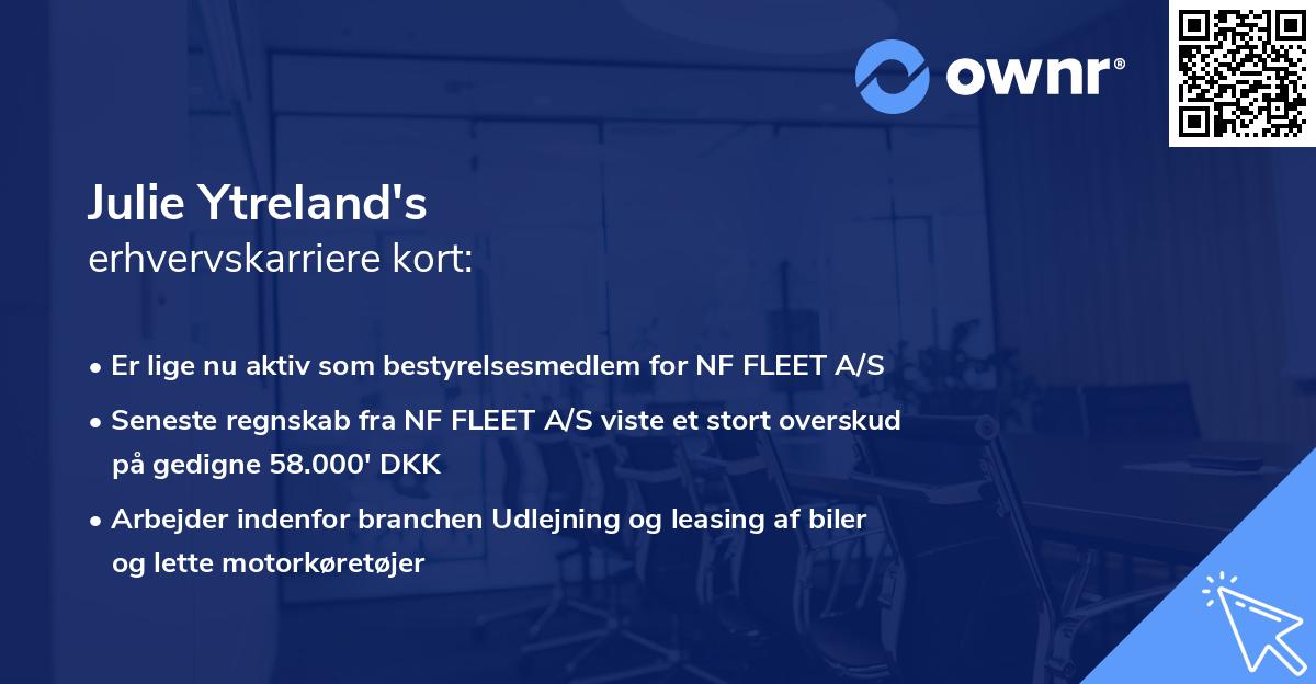 Julie Ytreland's erhvervskarriere kort