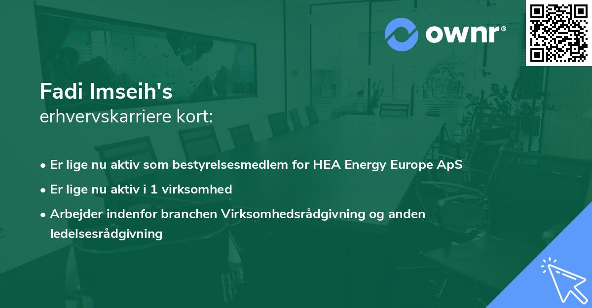 Fadi Imseih's erhvervskarriere kort