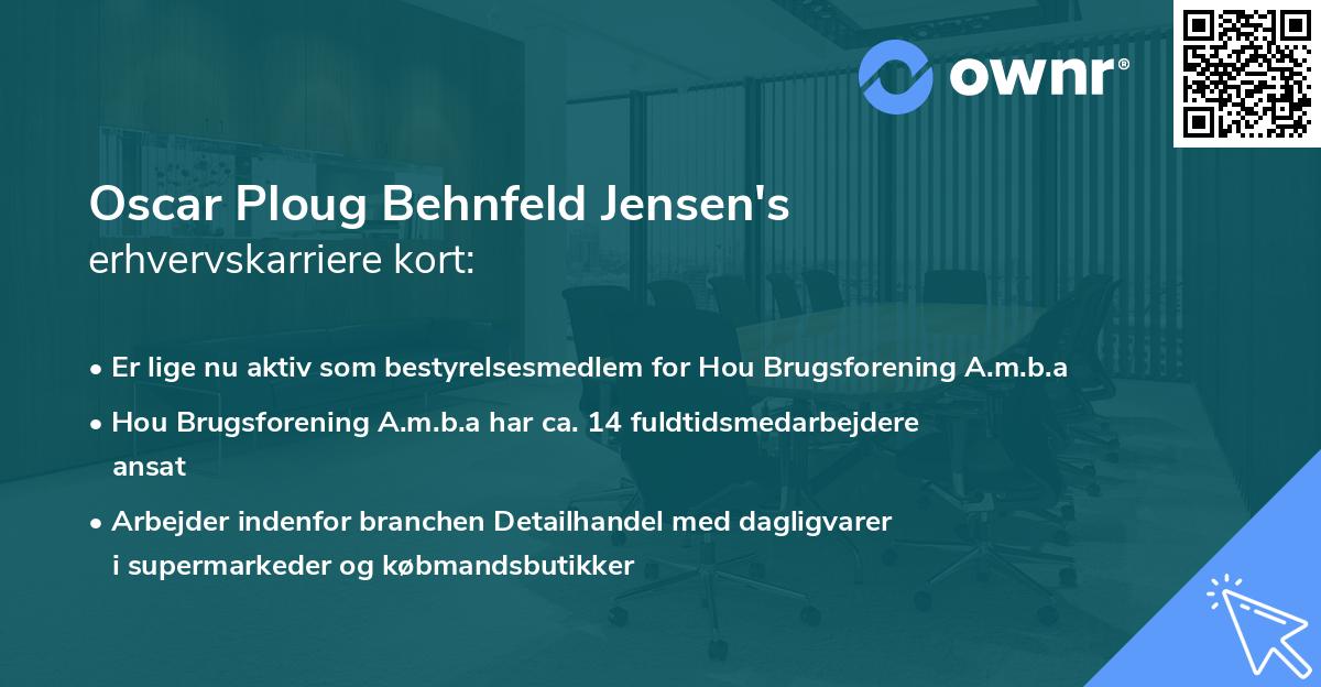 Oscar Ploug Behnfeld Jensen's erhvervskarriere kort