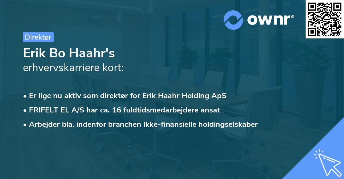 Erik Bo Haahr's erhvervskarriere kort