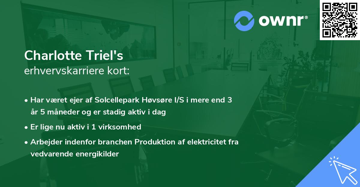 Charlotte Triel's erhvervskarriere kort